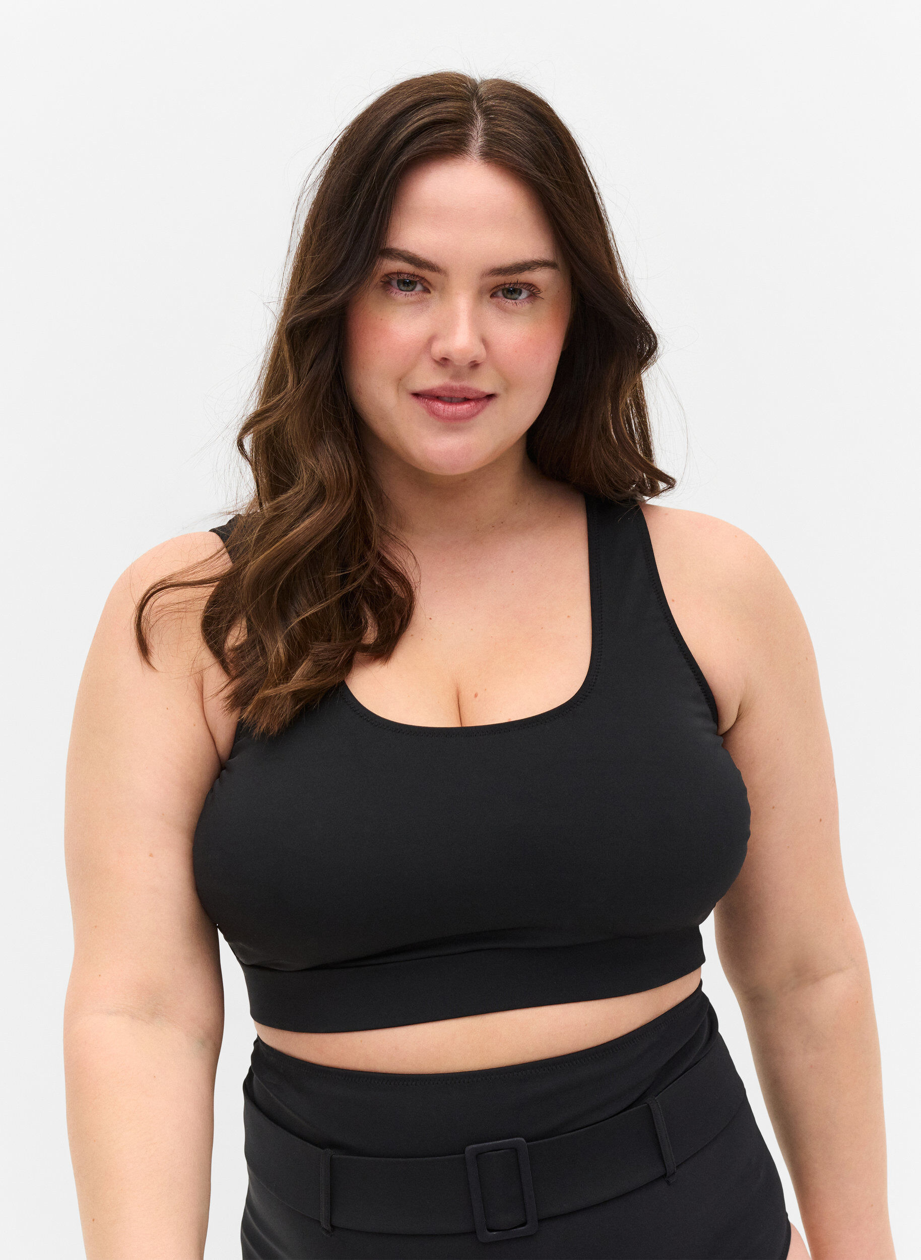 Zizzi G&oacute;ra od bikini z okraglym dekoltem, Black, Model image number 0