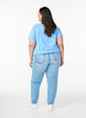 Dopasowane jeansy Mille Mom z przetarciami, Light Blue Denim, Model image number 1