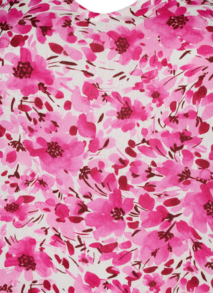 Trapezowa sukienka z wiskozy w kwiaty, Pink Flower Rain, Packshot image number 2