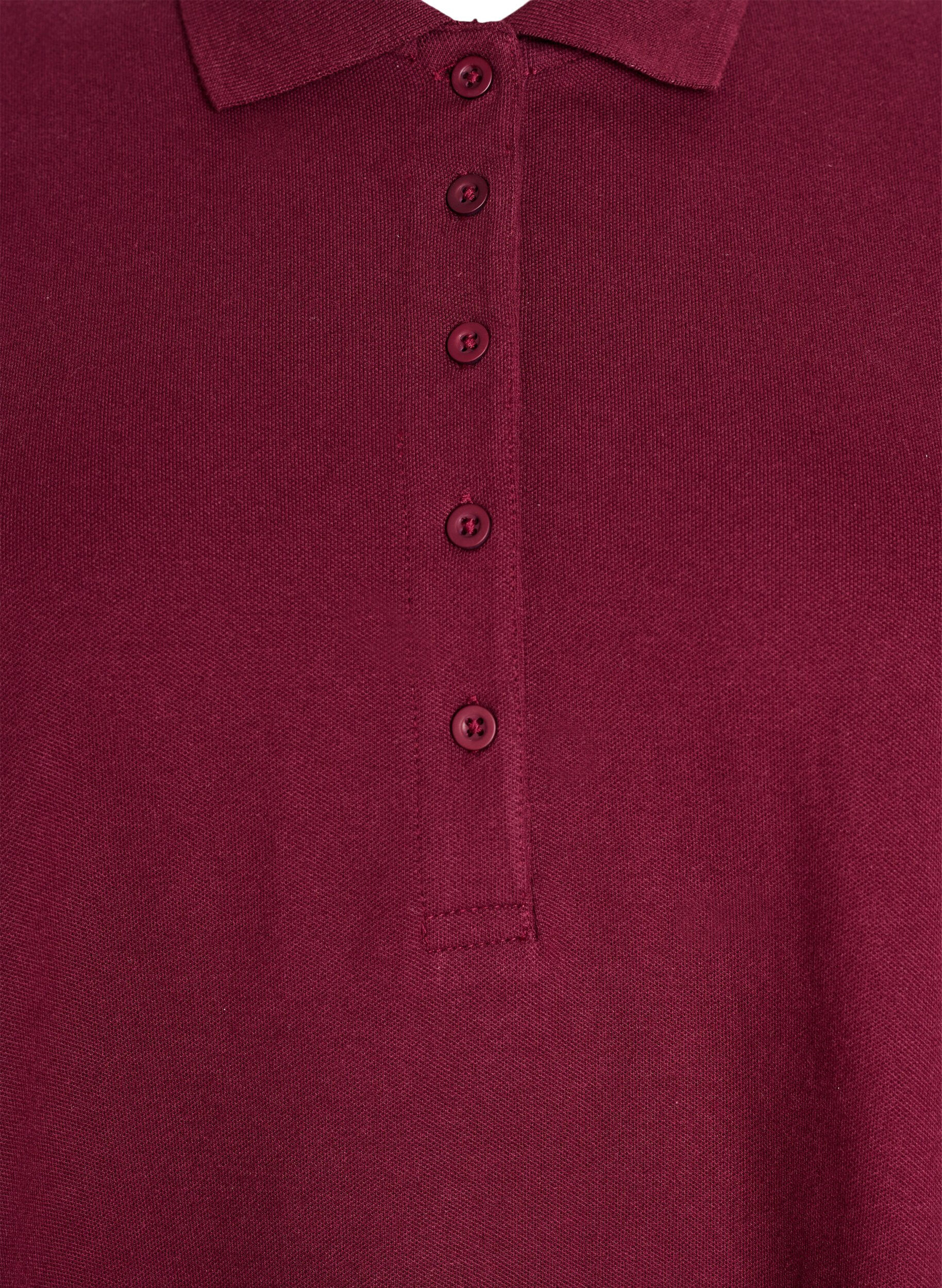 Zizzi Kr&oacute;tka sukienka polo o kroju trapezowym, Ciemnobordowy, Packshot image number 2