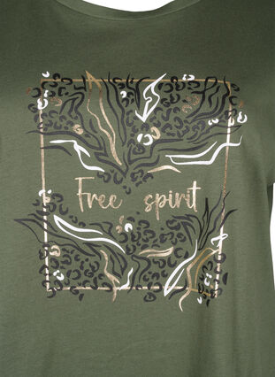 T-shirt z organicznej bawelny ze zlotym nadrukiem, Thyme W. Free, Packshot image number 2