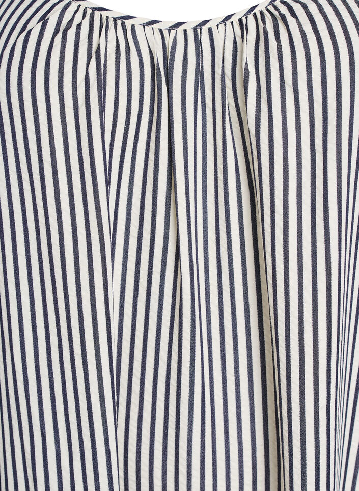 Letnia sukienka w paski o linii A, Czarne, Packshot image number 2