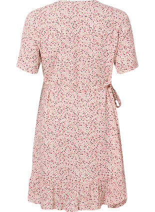 Kopertowa sukienka w kropki z wiskozy, Rose Dot AOP, Packshot image number 1