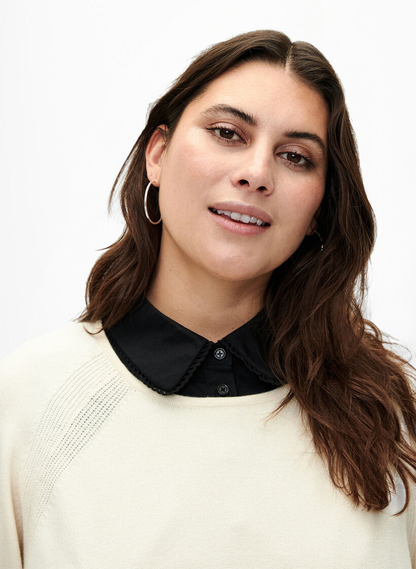 Kolnierz z koronkowa wstazka, Black, Model image number 0