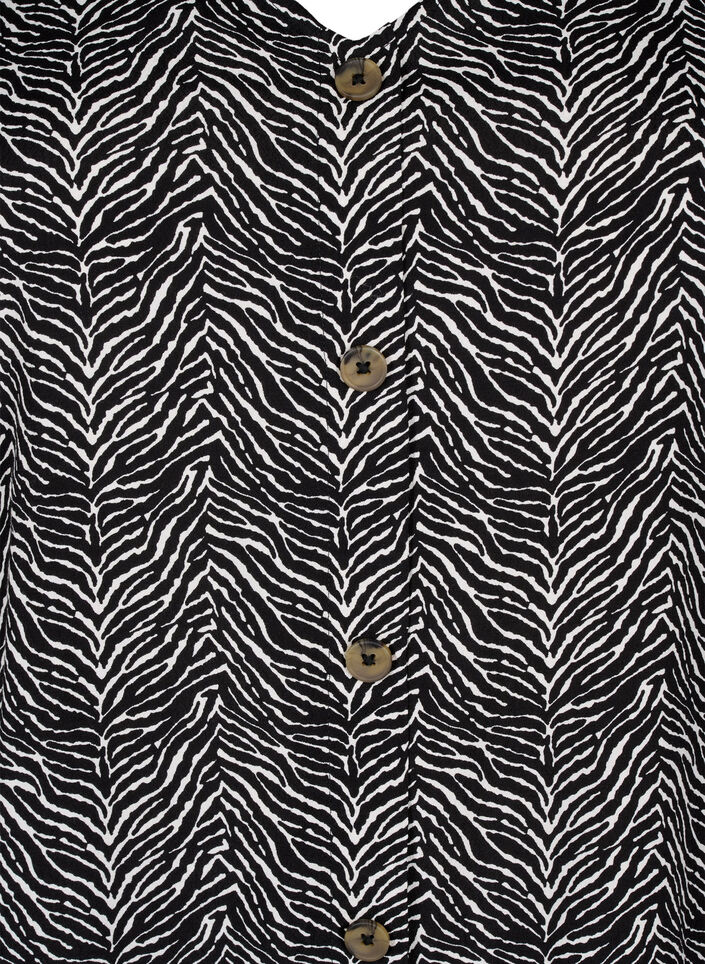 Wiskozowa bluzka z guzikami, Black Graphic AOP, Packshot image number 2