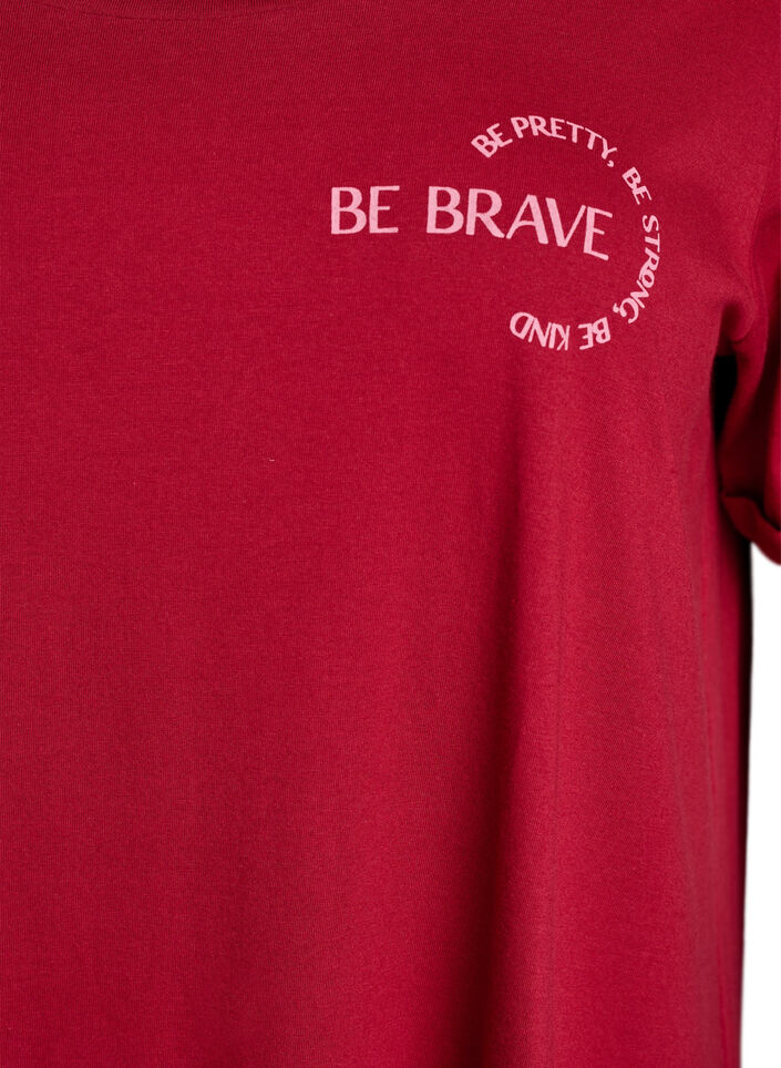 Koszula nocna z krótkim rekawem, wykonana z bawelny organicznej, Czerwony, Packshot image number 2