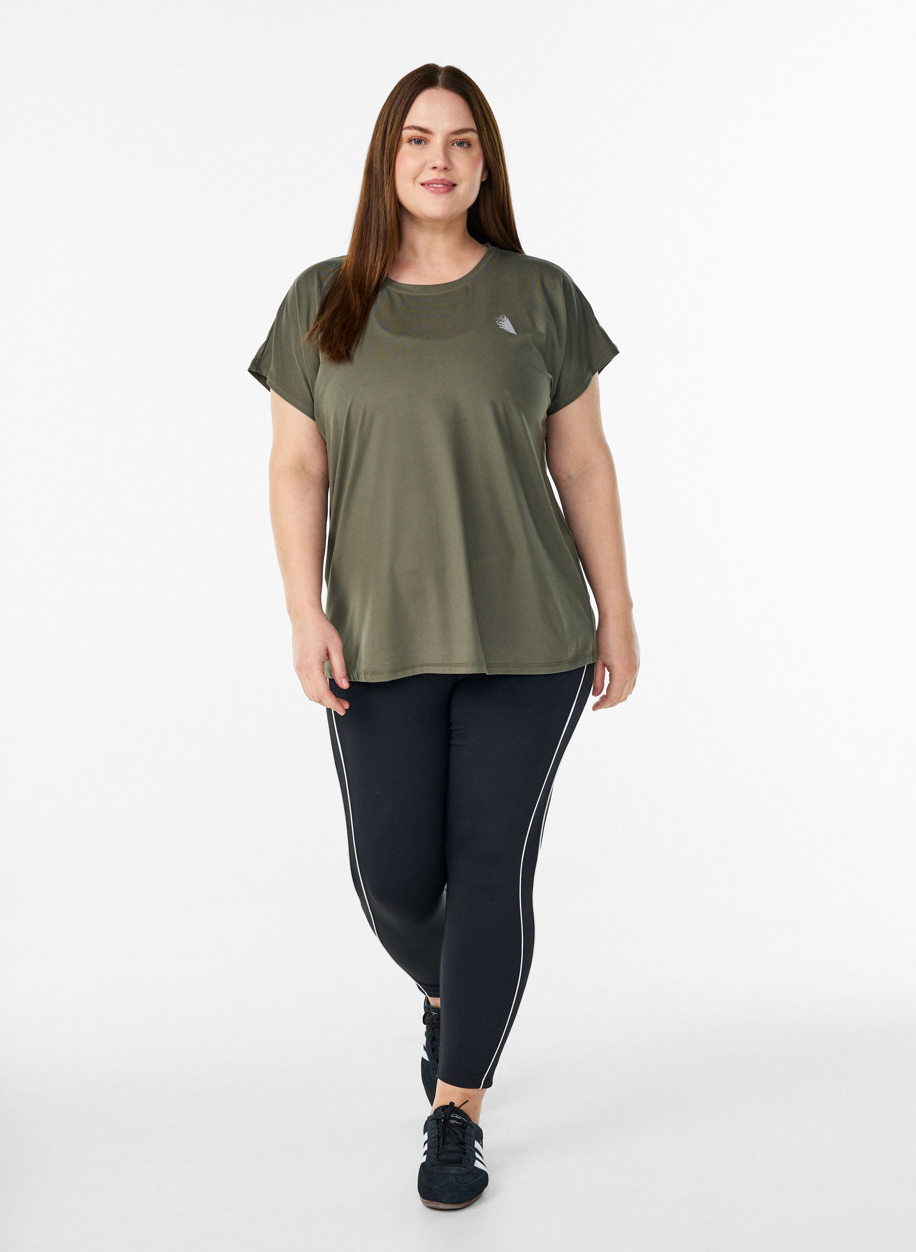 Zizzi Koszulka treningowa w jednolitym kolorze, Zielony, Model image number 1