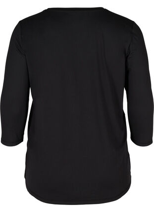 Koszulka do cwiczen z rekawami 3/4, Black, Packshot image number 1