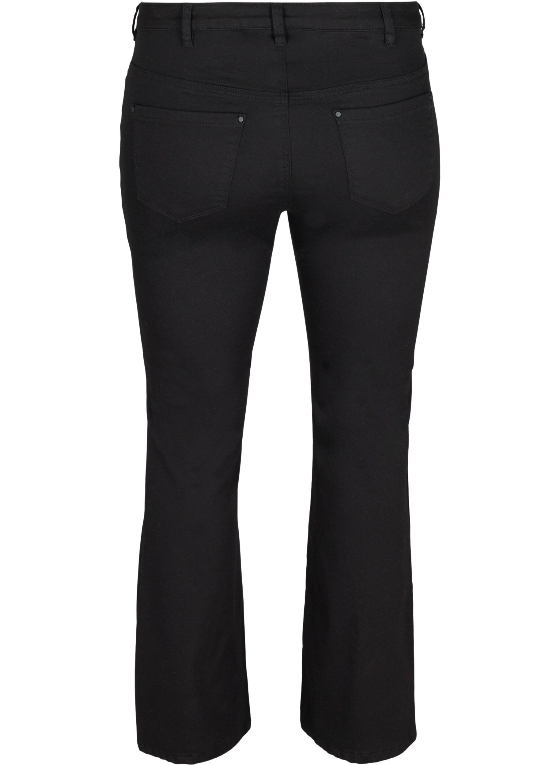 Zizzi Ellen bootcut jeans with a high waist, Black, Packshot image number 1