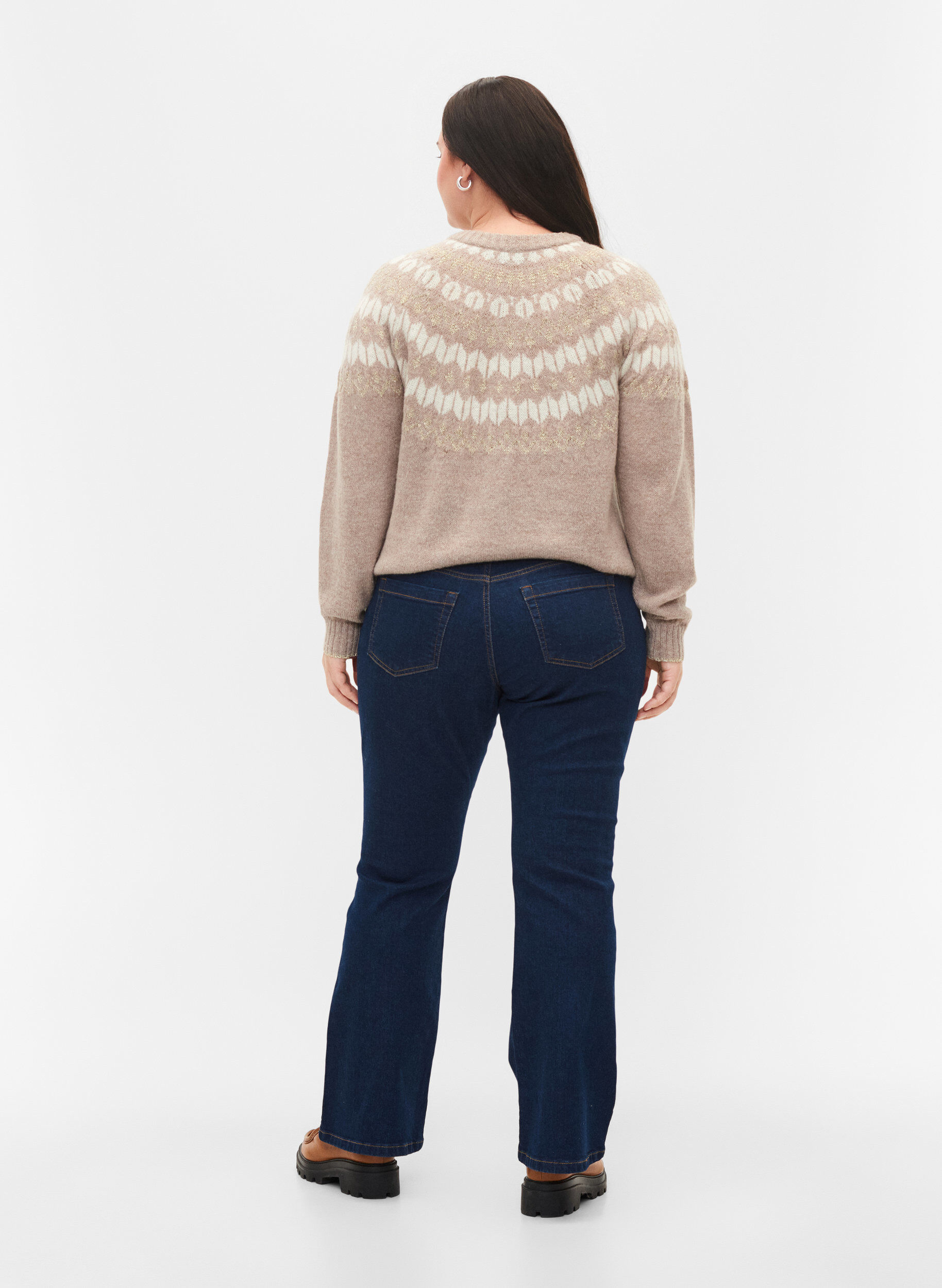 Zizzi  Jeansy typu bootcut Ellen z wysokim stanem, Niebieskie, Model image number 1