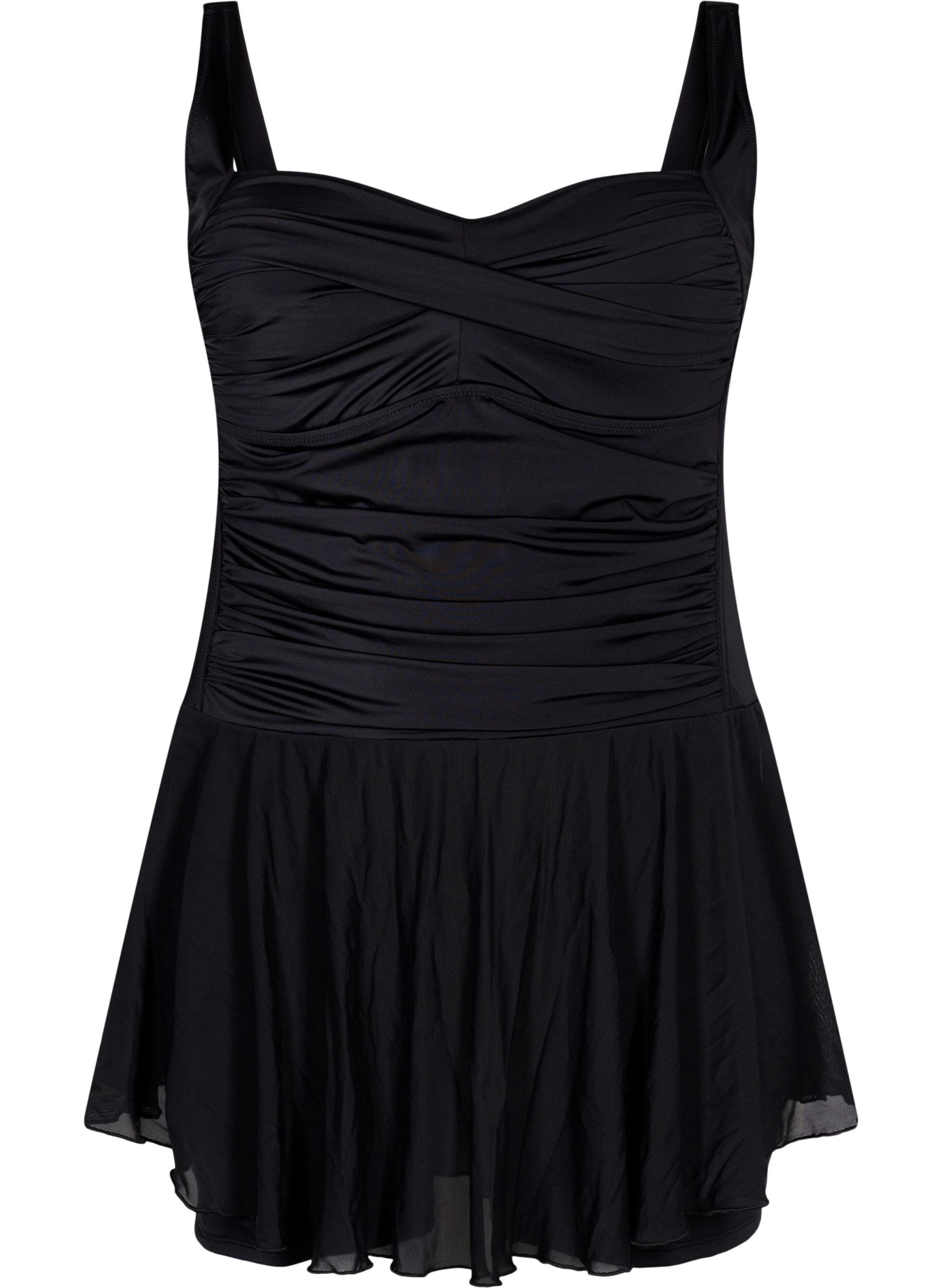Zizzi Swim dress with skirt and inner shorts, Black, Packshot image number 0