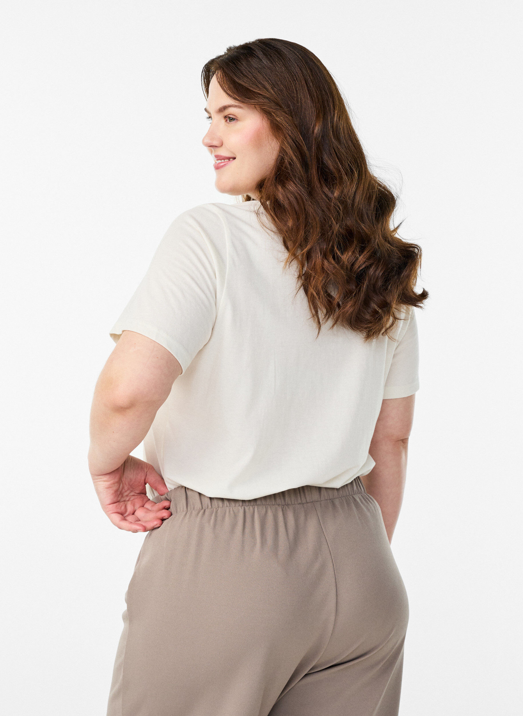 Zizzi Koszulka z nadrukiem, Biały, Model image number 2