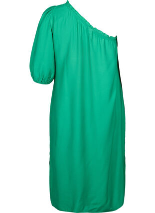 Sukienka na jedno ramie z wiskozy, Deep Mint, Packshot image number 1