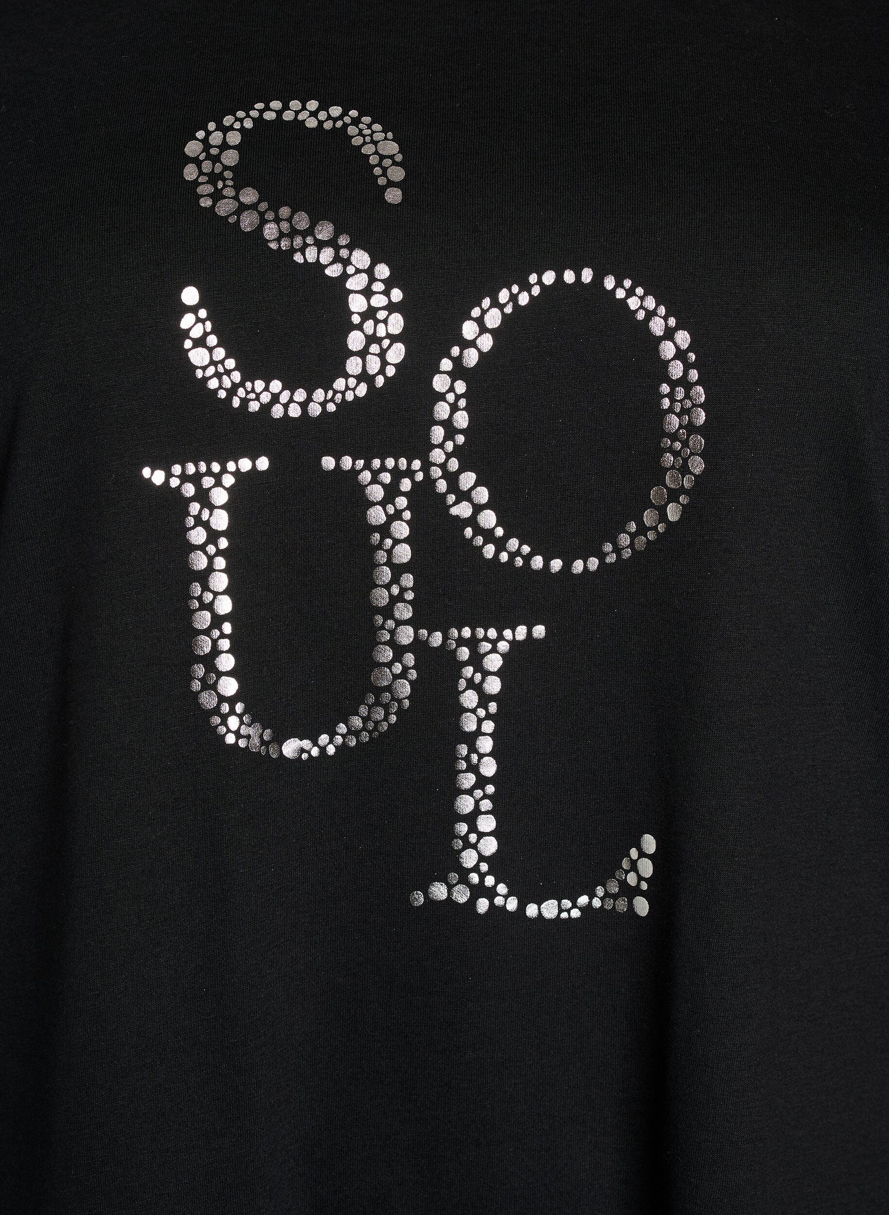 Zizzi Koszulka z nadrukiem, Czarne, Packshot image number 2