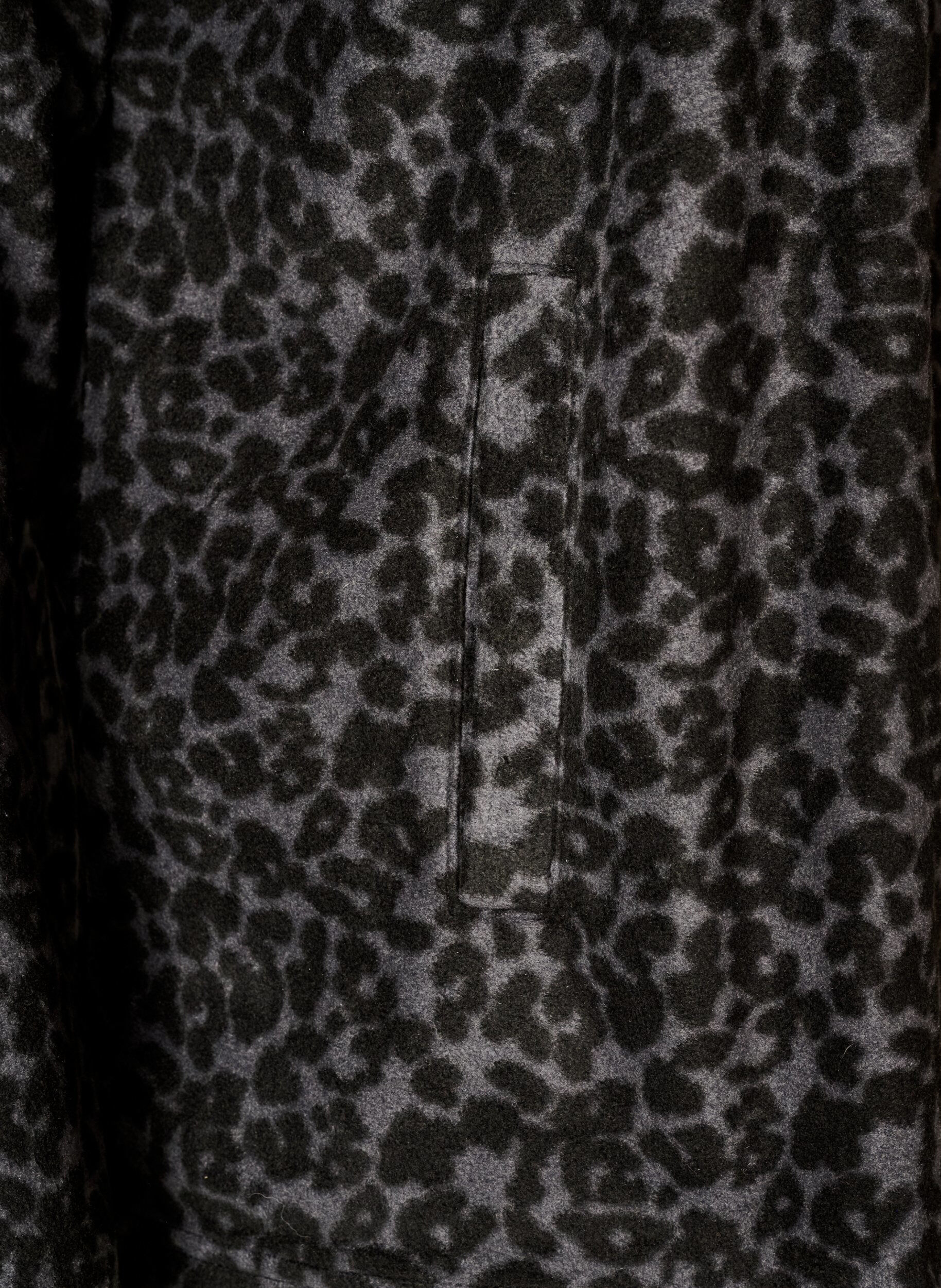 ZizziKurtka polarowa w stylu leopardowym z wysokim kolnierzem, Czarne, Packshot image number 3