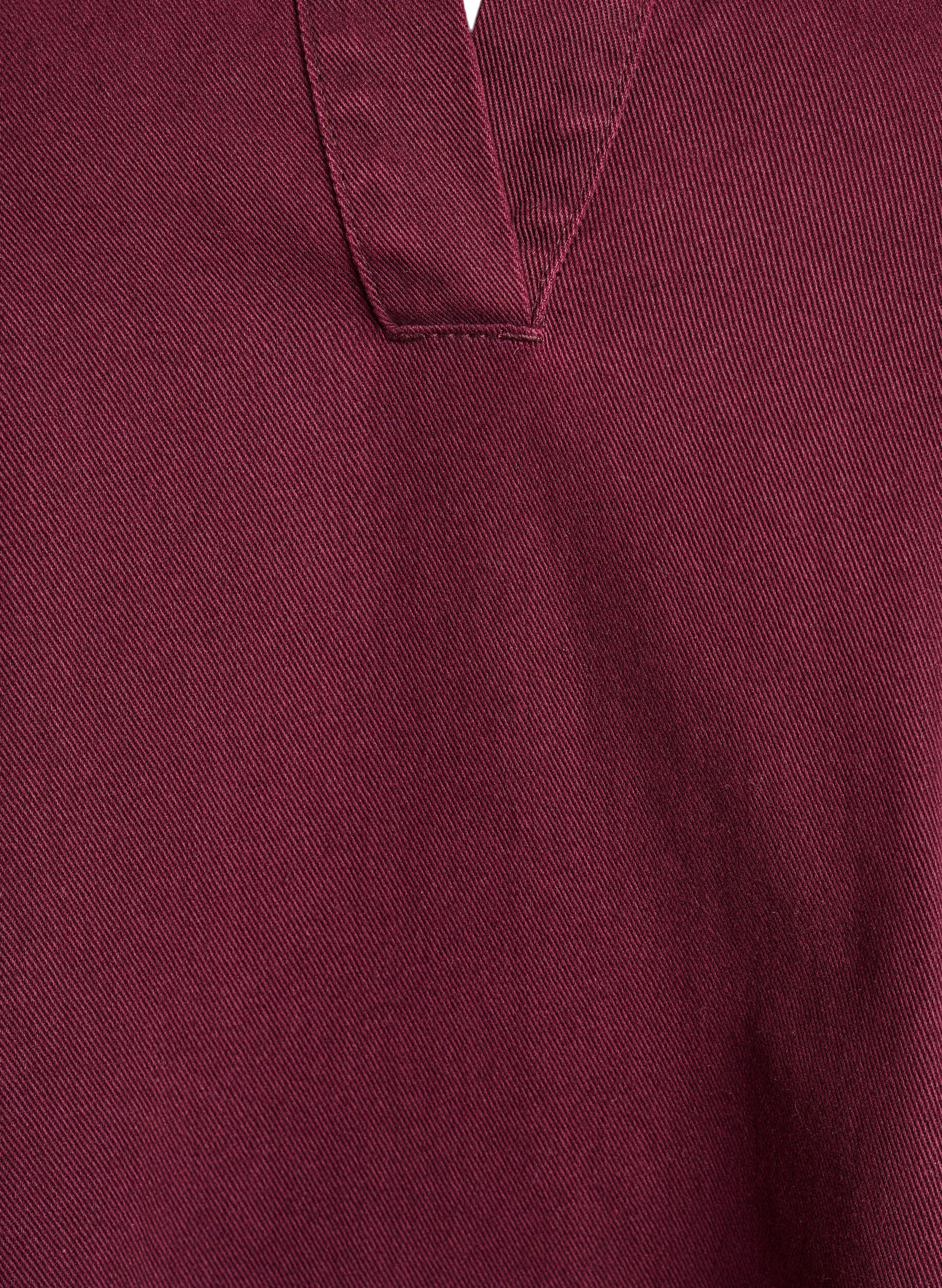 Zizzi Kr&oacute;tka dzinsowa sukienka z kolnierzykiem i dekoltem w ksztalcie litery V, Czerwony, Packshot image number 2