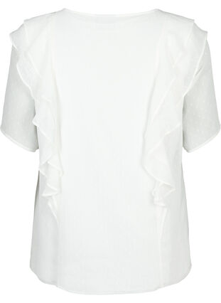 Bluzka z krótkim rekawem, falbanami i wzorem w kropki, Snow White, Packshot image number 1