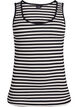 Tank top w paski o prazkowanej strukturze, Czarne, Packshot image number 0