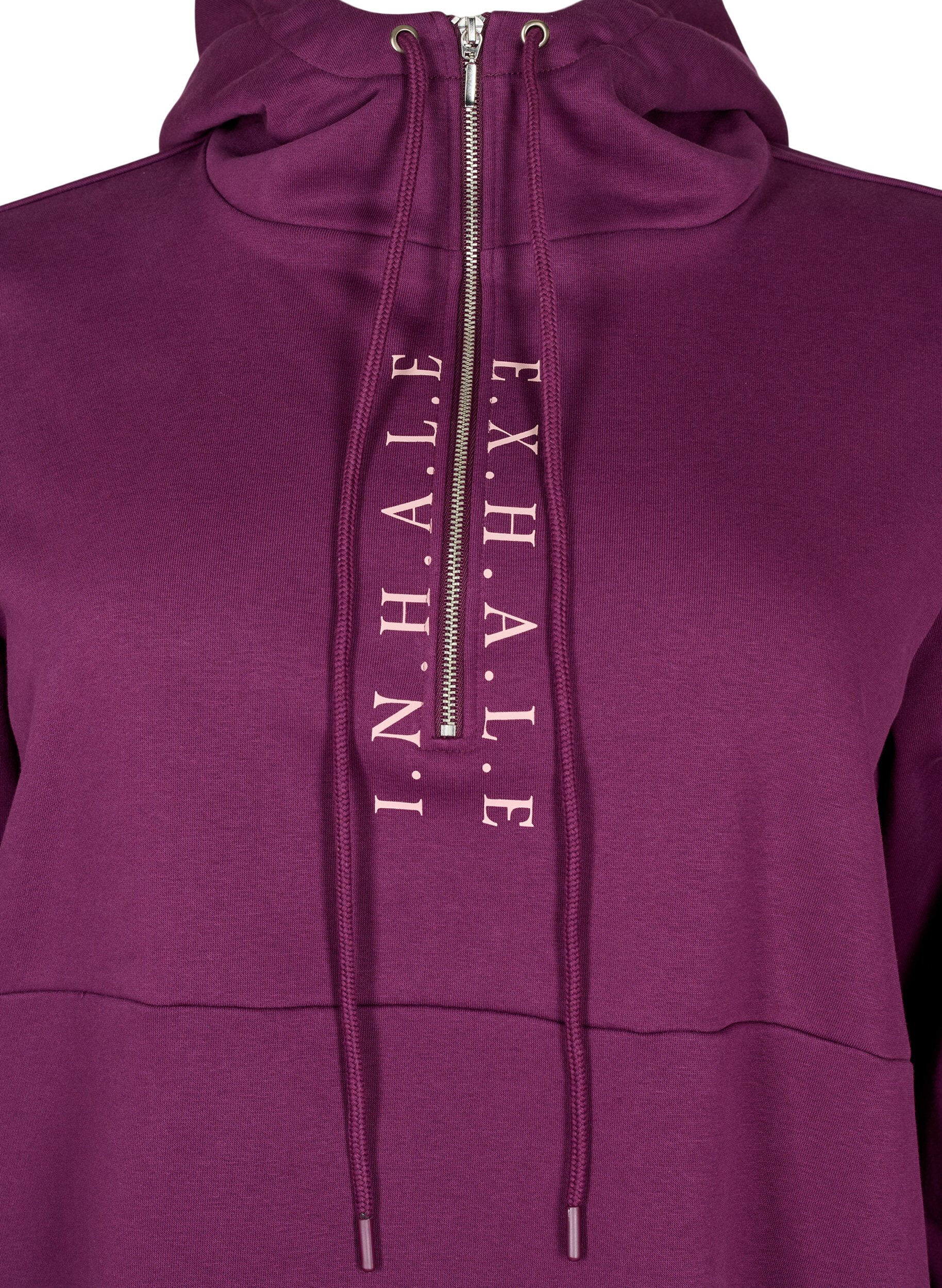 Zizzi Sportowa sukienka dresowa z kapturem, Pickled Beet/SilverP, Packshot image number 2