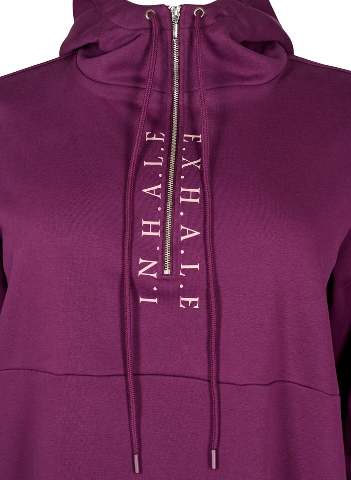 Sportowa sukienka dresowa z kapturem, Pickled Beet/SilverP, Packshot image number 2