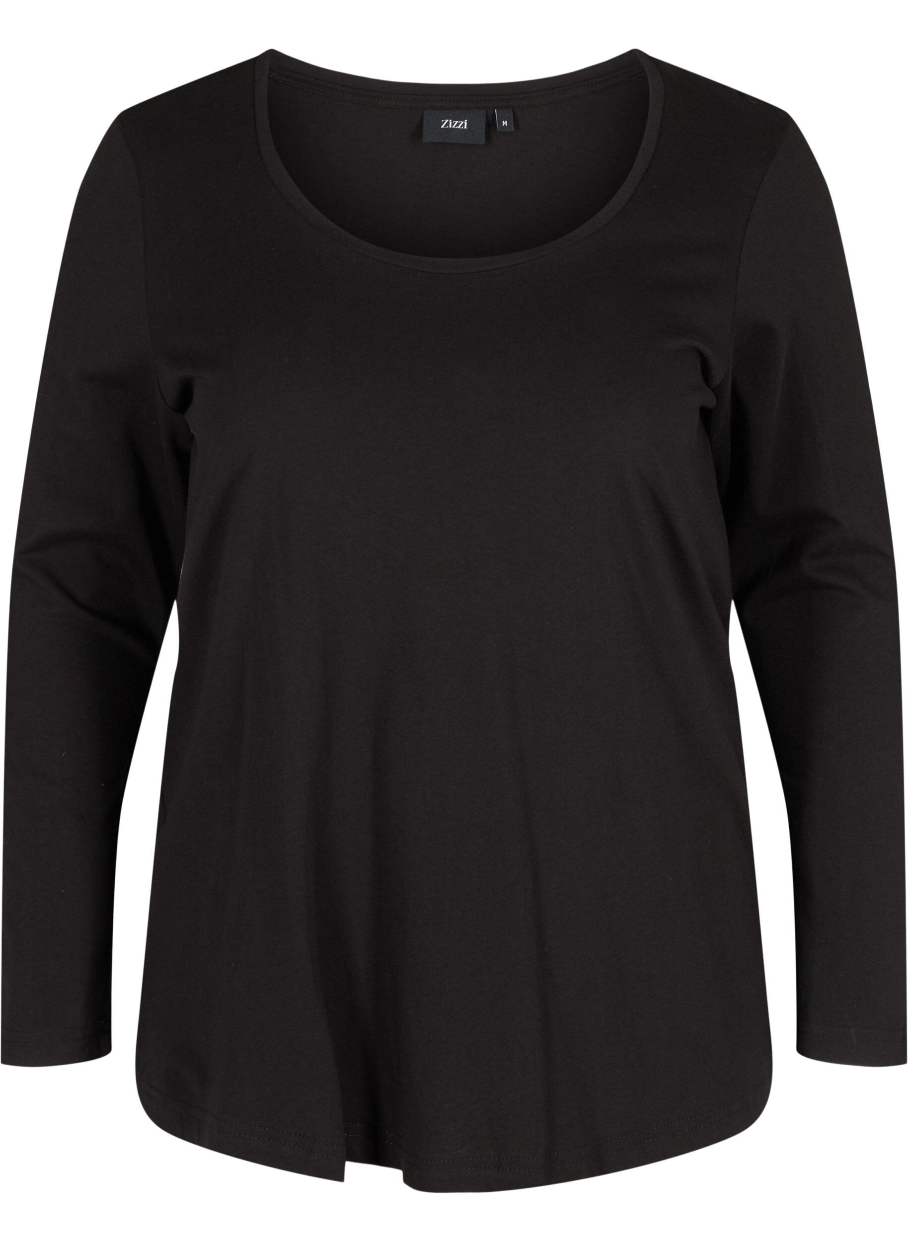 Zizzi 2-pack long-sleeved basic blouse, Black, Packshot image number 3