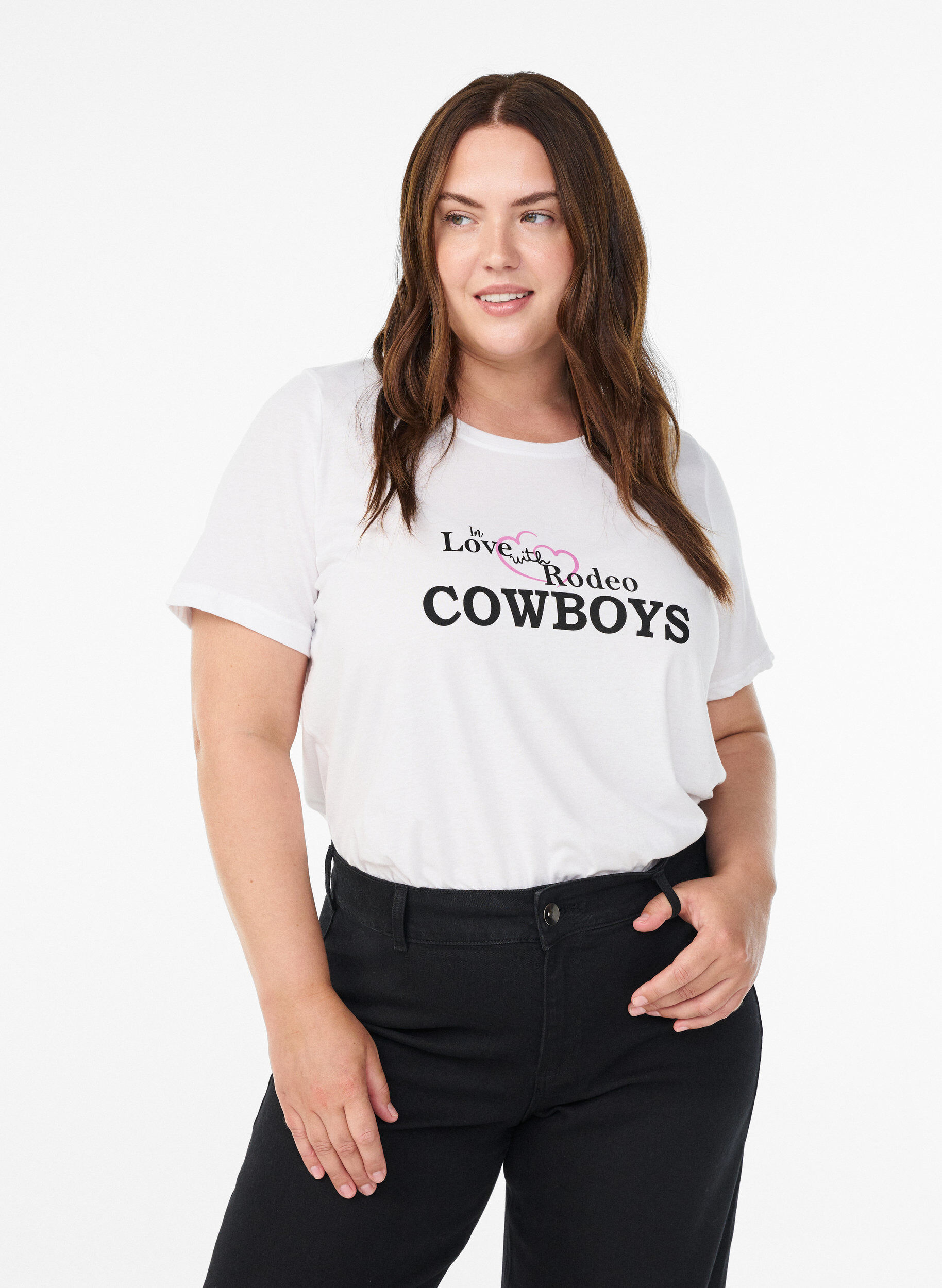 Zizzi Koszulka z nadrukiem, Biały, Model image number 0