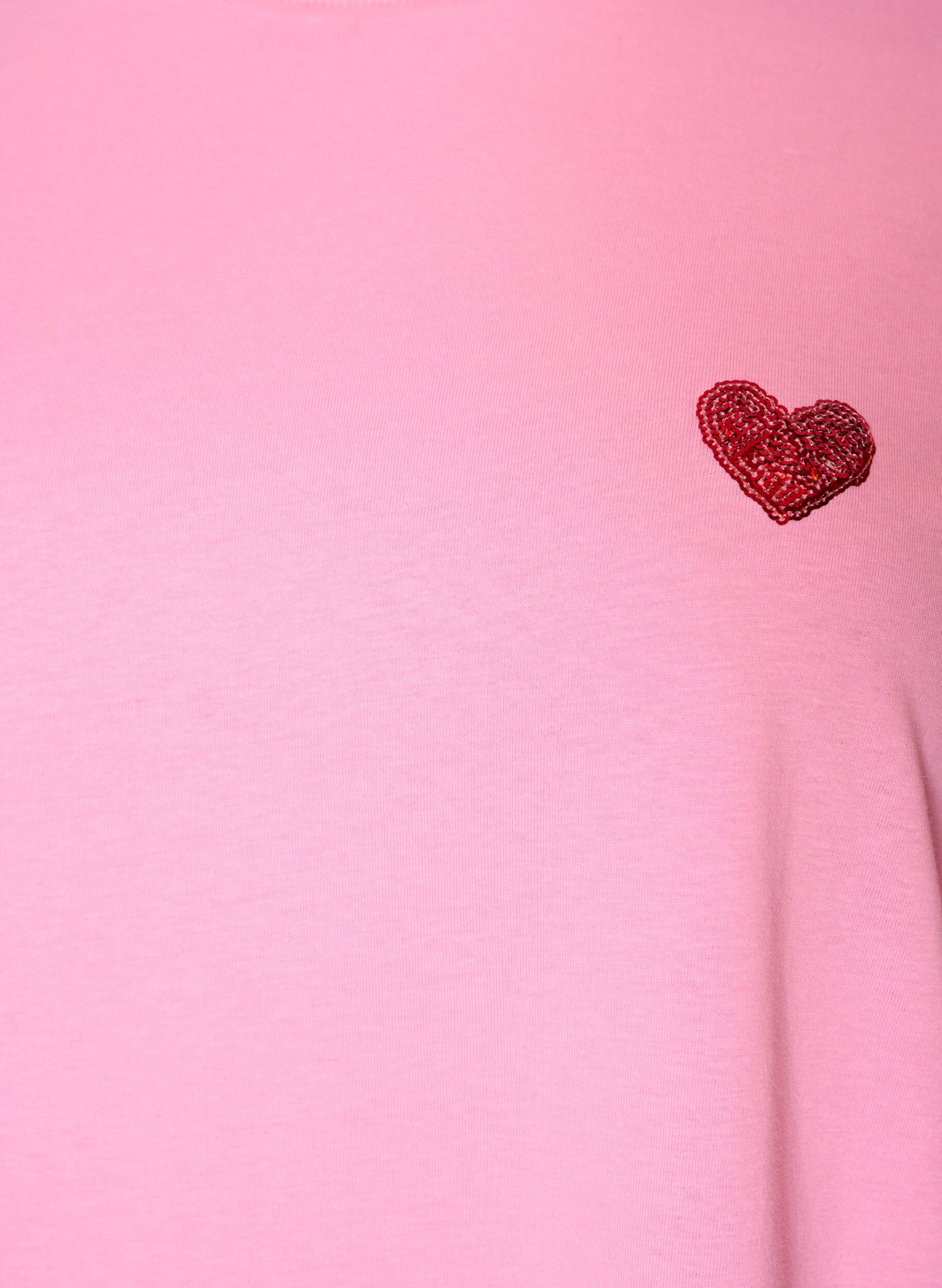 ZizziT-shirt z cekinowym serduszkiem i kolorowym nadrukiem na plecach, R&oacute;żowy, Packshot image number 2