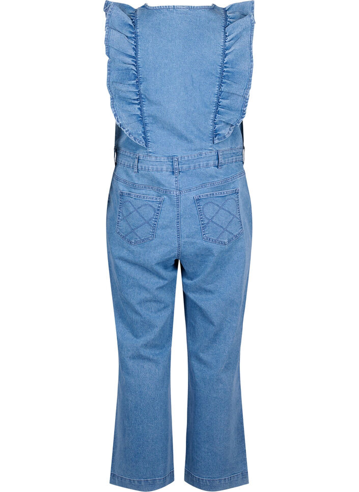 Dzinsowy kombinezon z marszczeniami, Light Blue Denim, Packshot image number 1