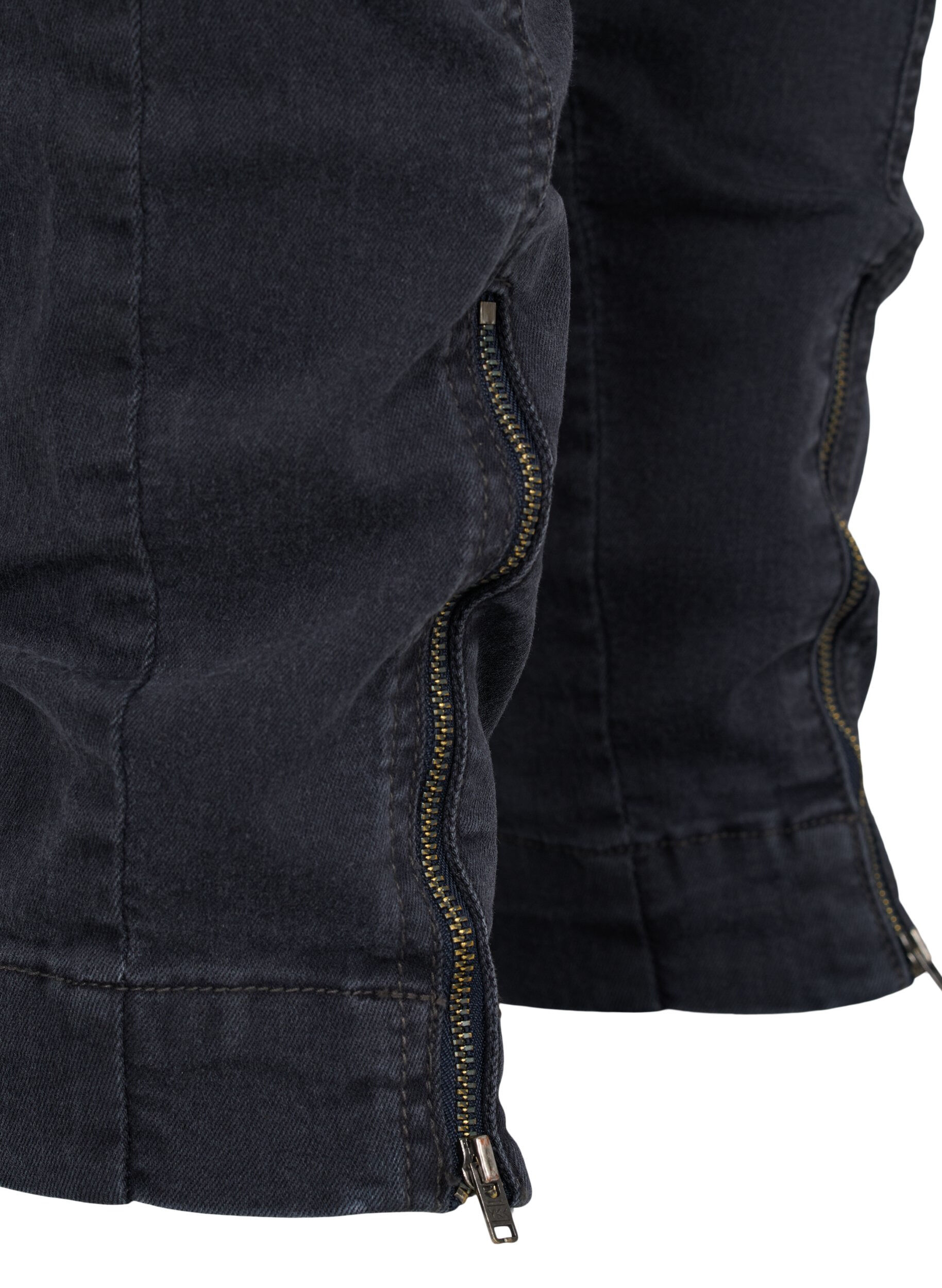 Zizzi Jeggings with zip detail, Grey Wash, Packshot image number 3