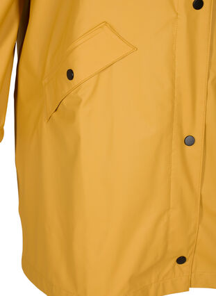 Kurtka przeciwdeszczowa z kapturem i zapieciem na guziki, Spruce Yellow, Packshot image number 3