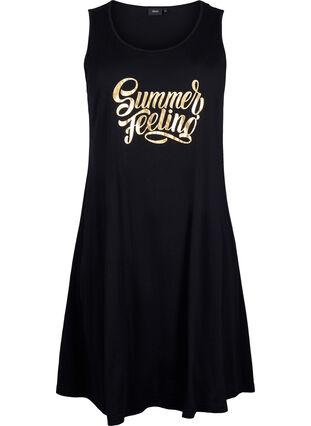 Trapezowa sukienka z bawelny bez rekawów, Black W. Summer, Packshot image number 0