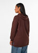 Bluza z kapturem z nadrukiem z tkaniny frotte, Brązowy, Model image number 2