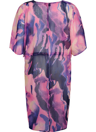Plazowe kimono z nadrukiem, Purple Swirl, Packshot image number 1