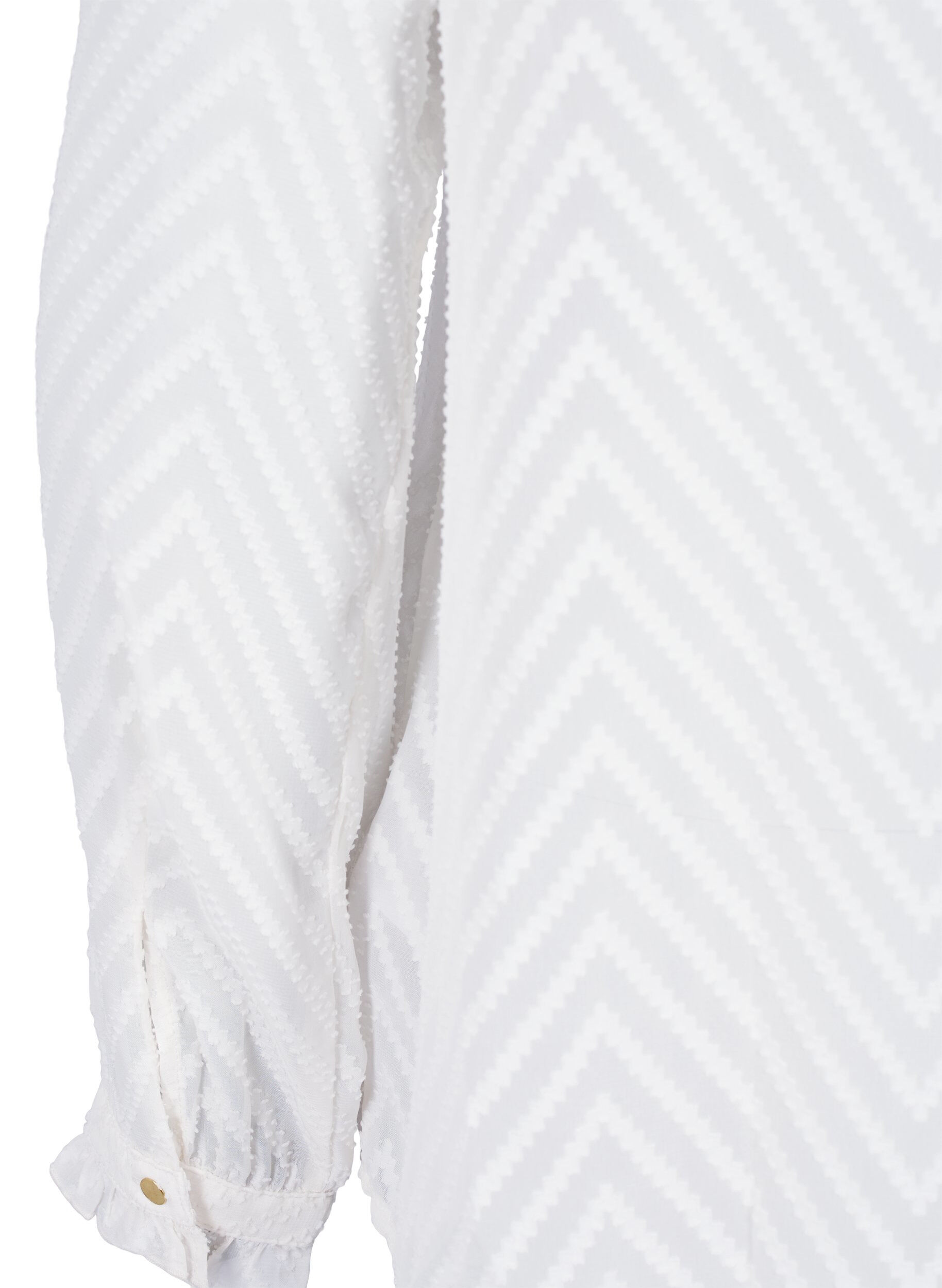 Zizzi Bluzka koszulowa z marszczeniami i wzorzysta faktura, Snow White, Packshot image number 3