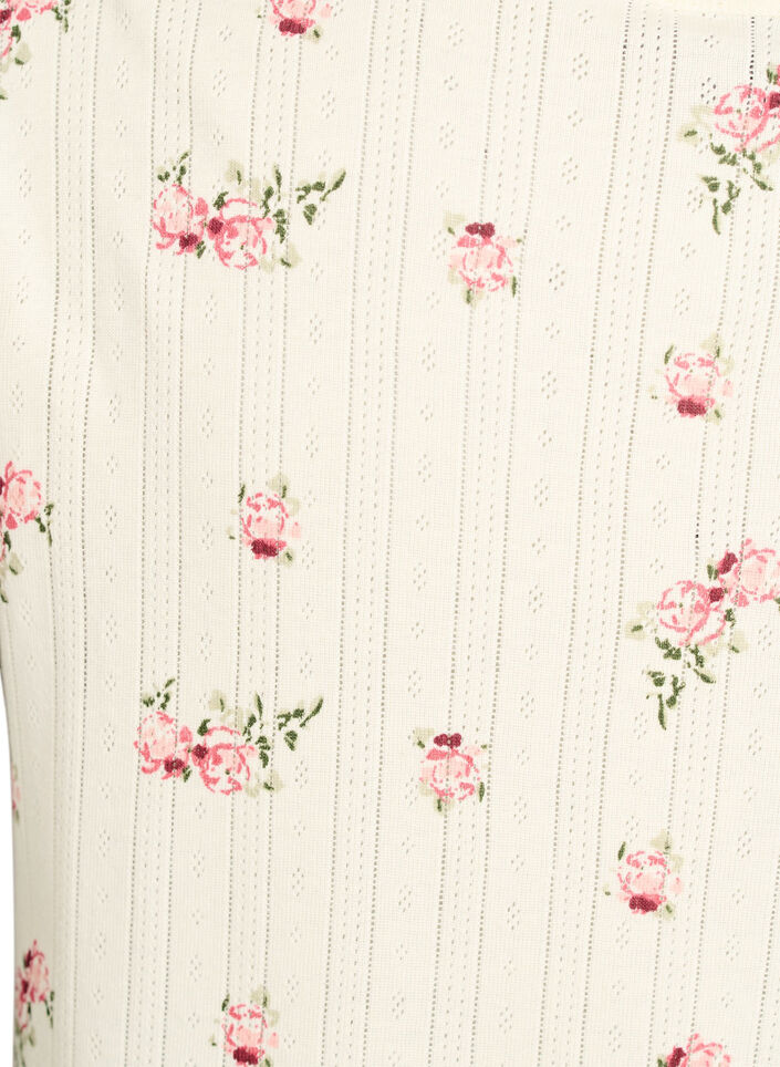 Bawelna organiczna pizamowa bluzka z rekawami typu cap, Biały, Packshot