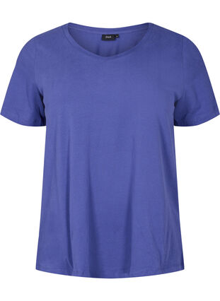 Podstawowa, gladka bawelniana koszulka, Deep Cobalt, Packshot image number 0