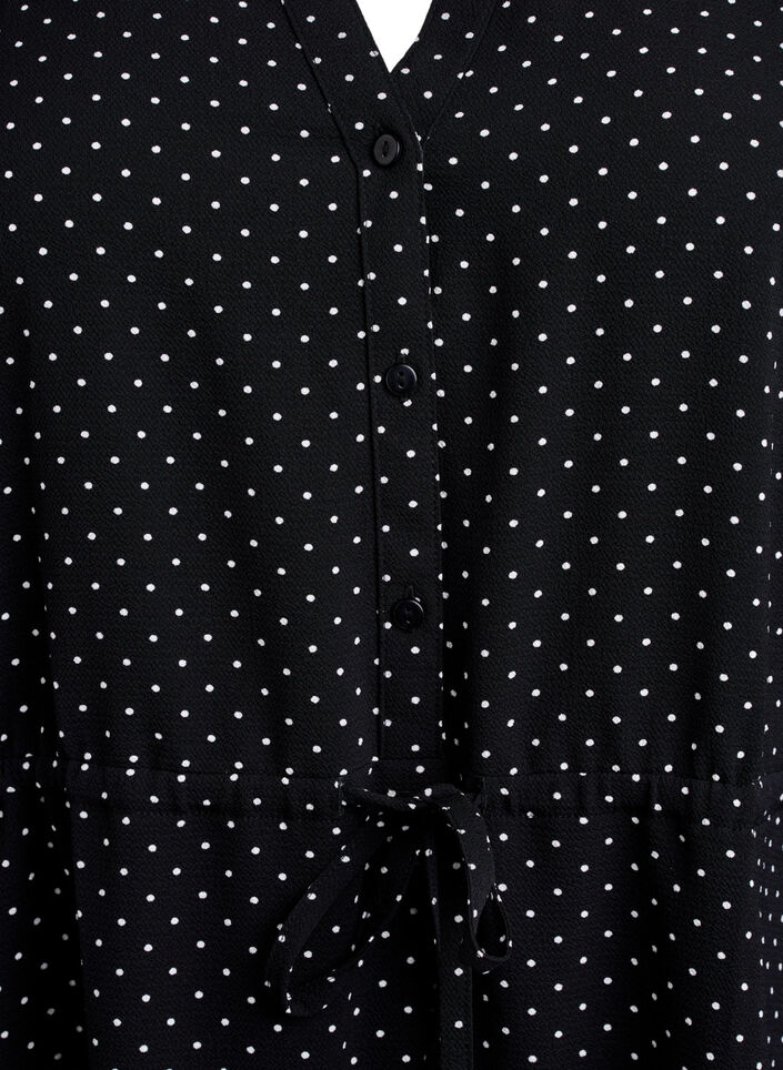 Sukienka do kolan z wiazanym paskiem, Czarne, Packshot image number 2