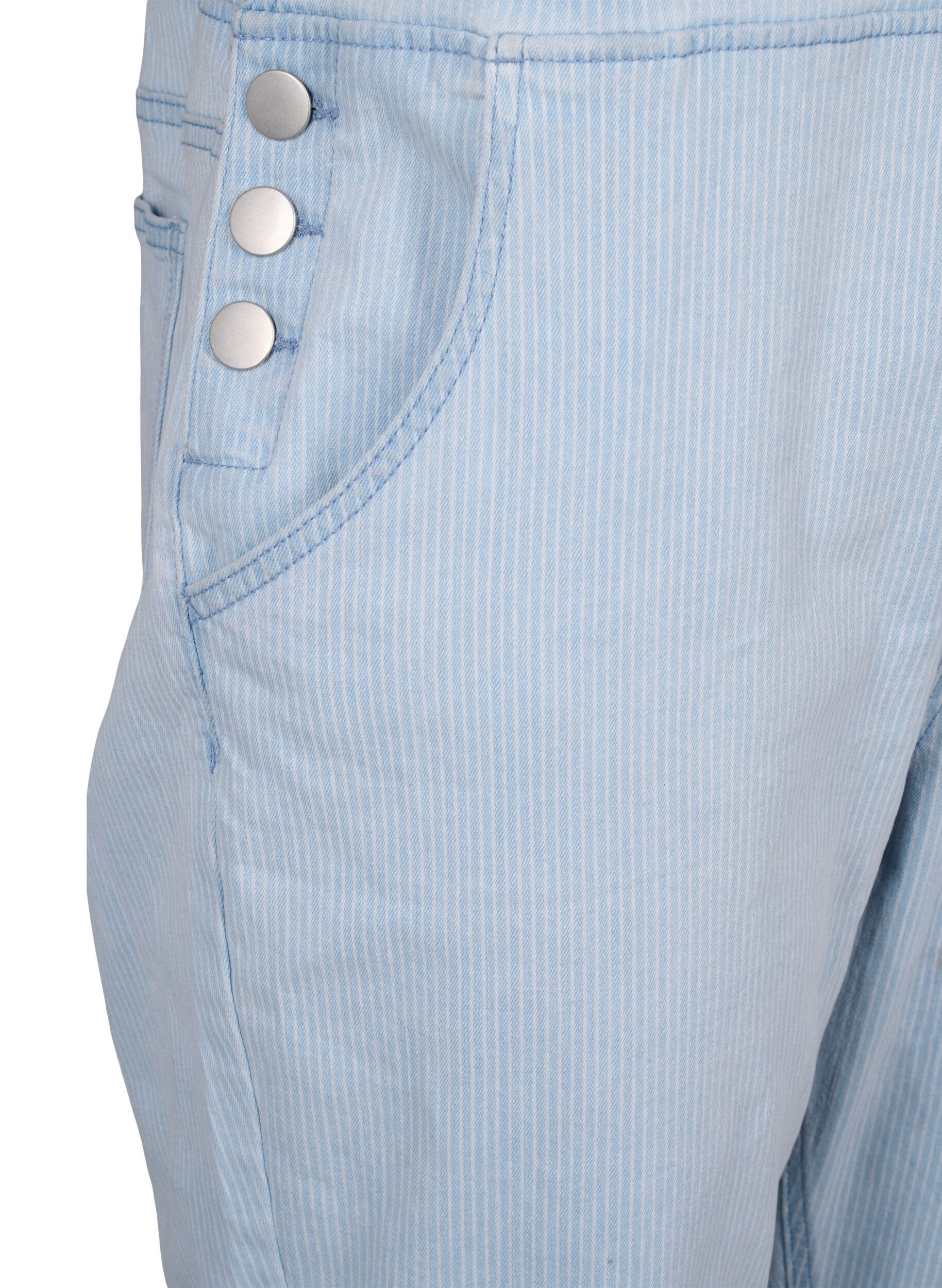 Zizzi Jeansowy kombinezon w paski, L. Blue Denim Stripe, Packshot image number 3