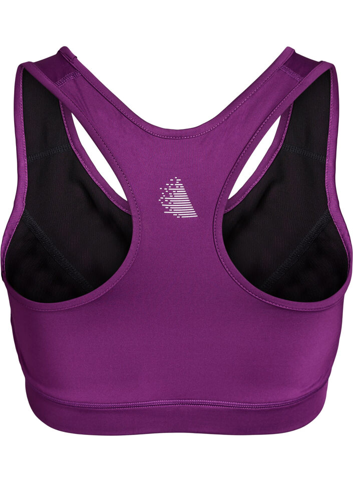 Biustonosz sportowy z tylem typu racerback, Fioletowy, Packshot image number 1