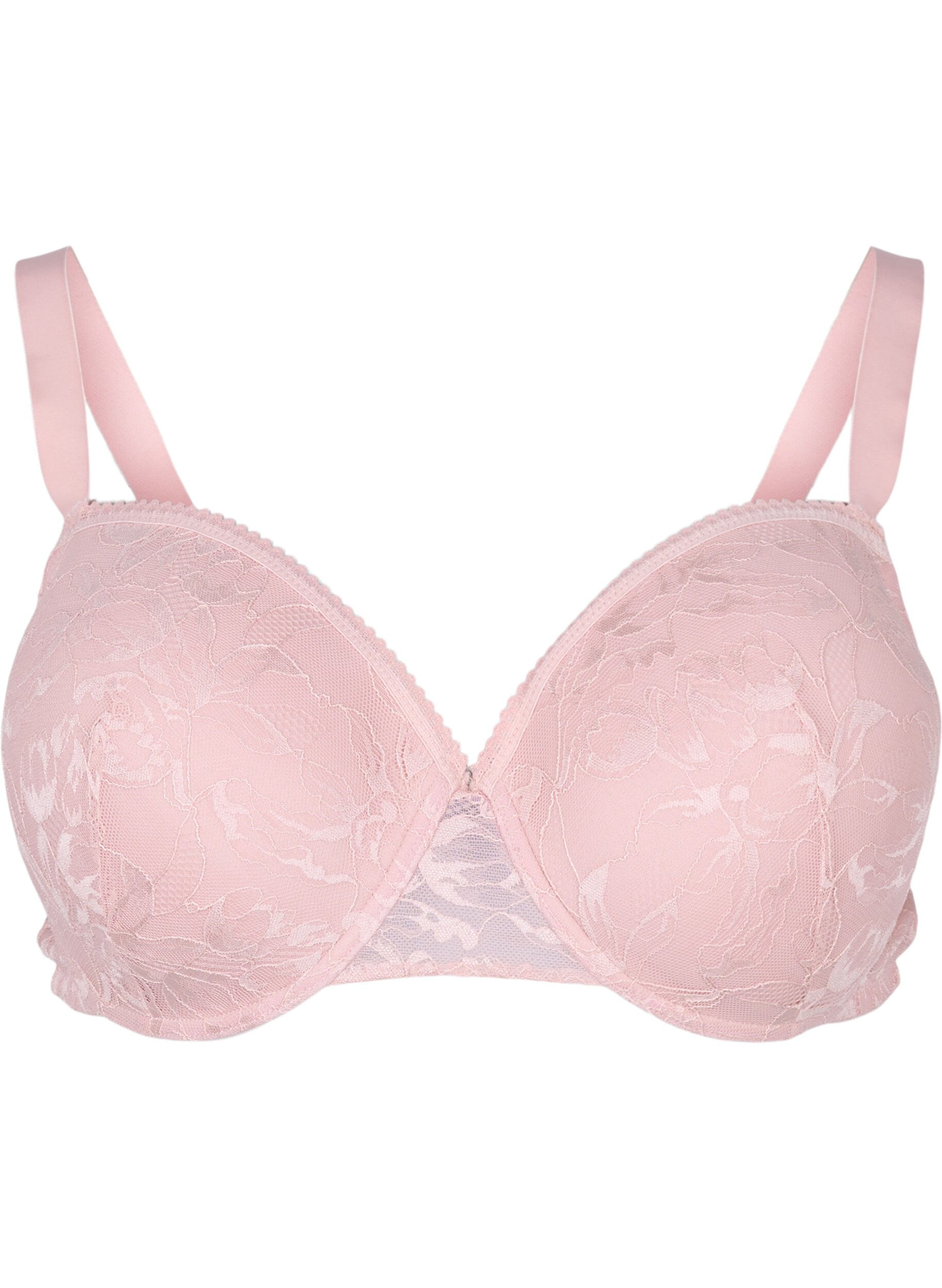 Zizzi Lace bra with underwire, Pale Mauve, Packshot image number 0