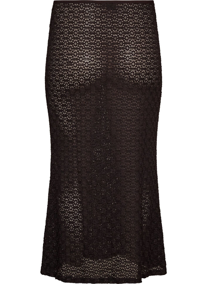 Sp&oacute;dnica maxi z azurowym wzorem, Czarne, Packshot image number 1