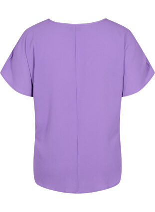 Bluzka z krótkim rekawem i okraglym dekoltem, Deep Lavender, Packshot image number 1