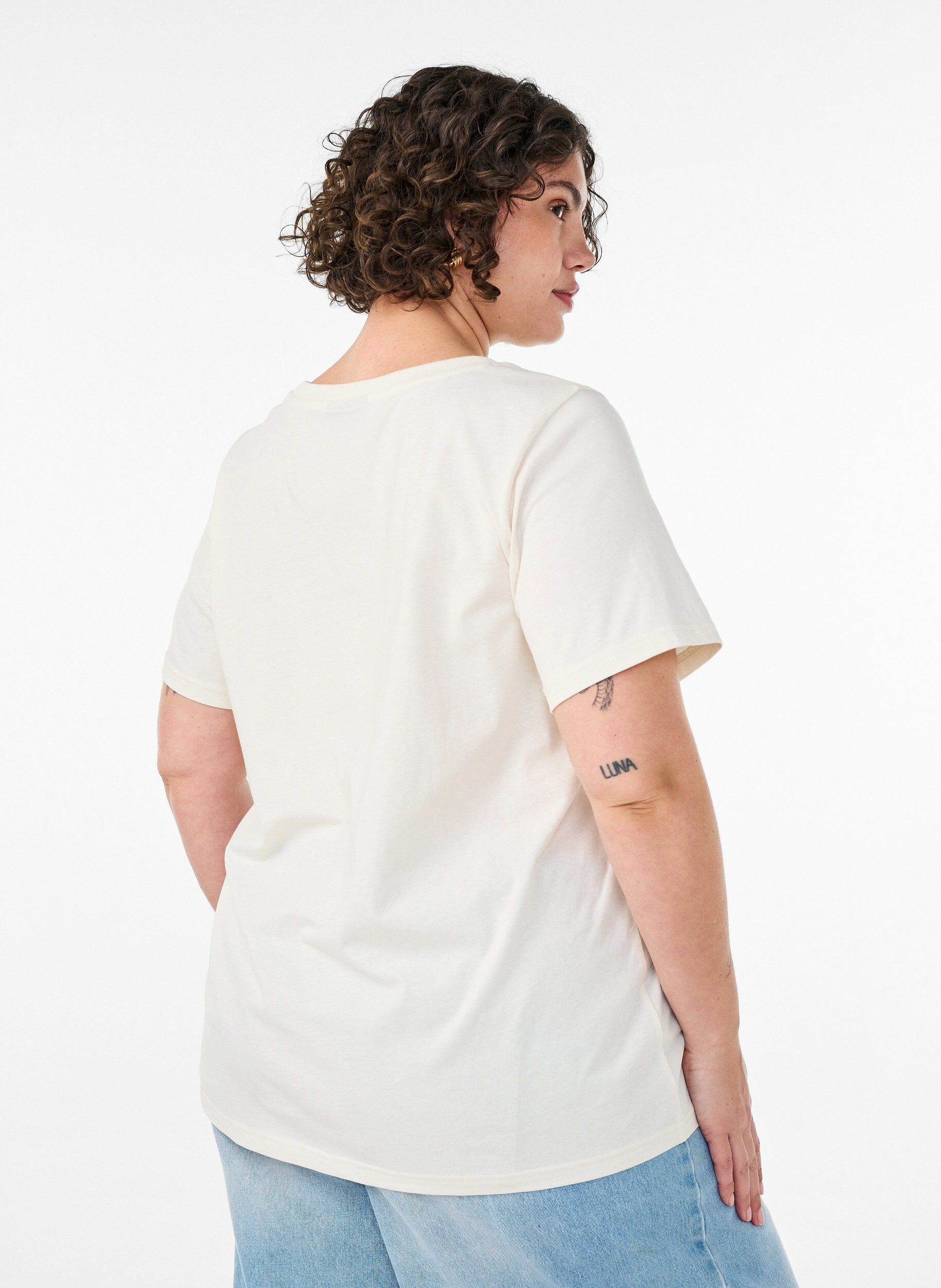ZizziBawelniana koszulka z nadrukiem, Biały, Model image number 2