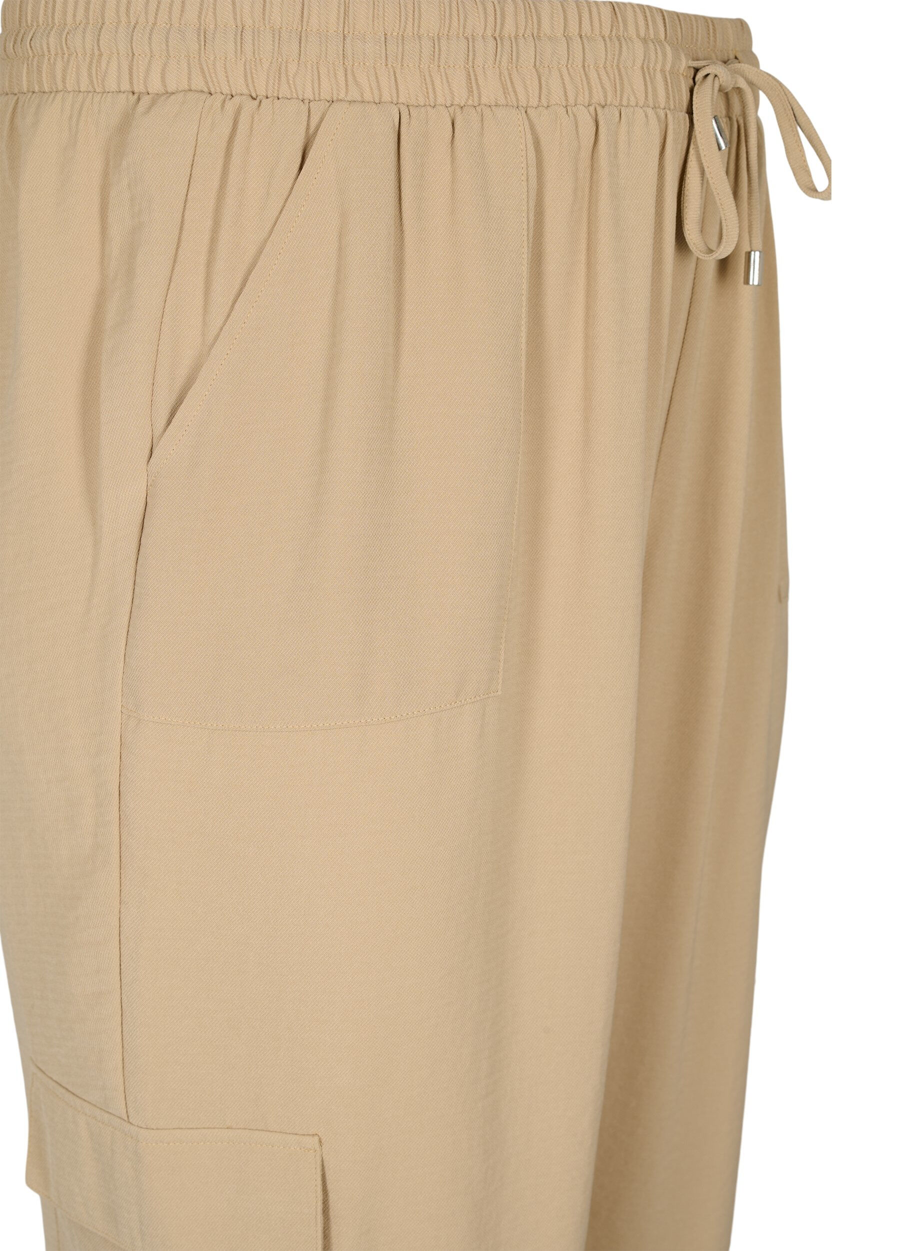 Zizzi Spodnie w jednolitym kolorze z duzymi kieszeniami, Nomad, Packshot image number 2