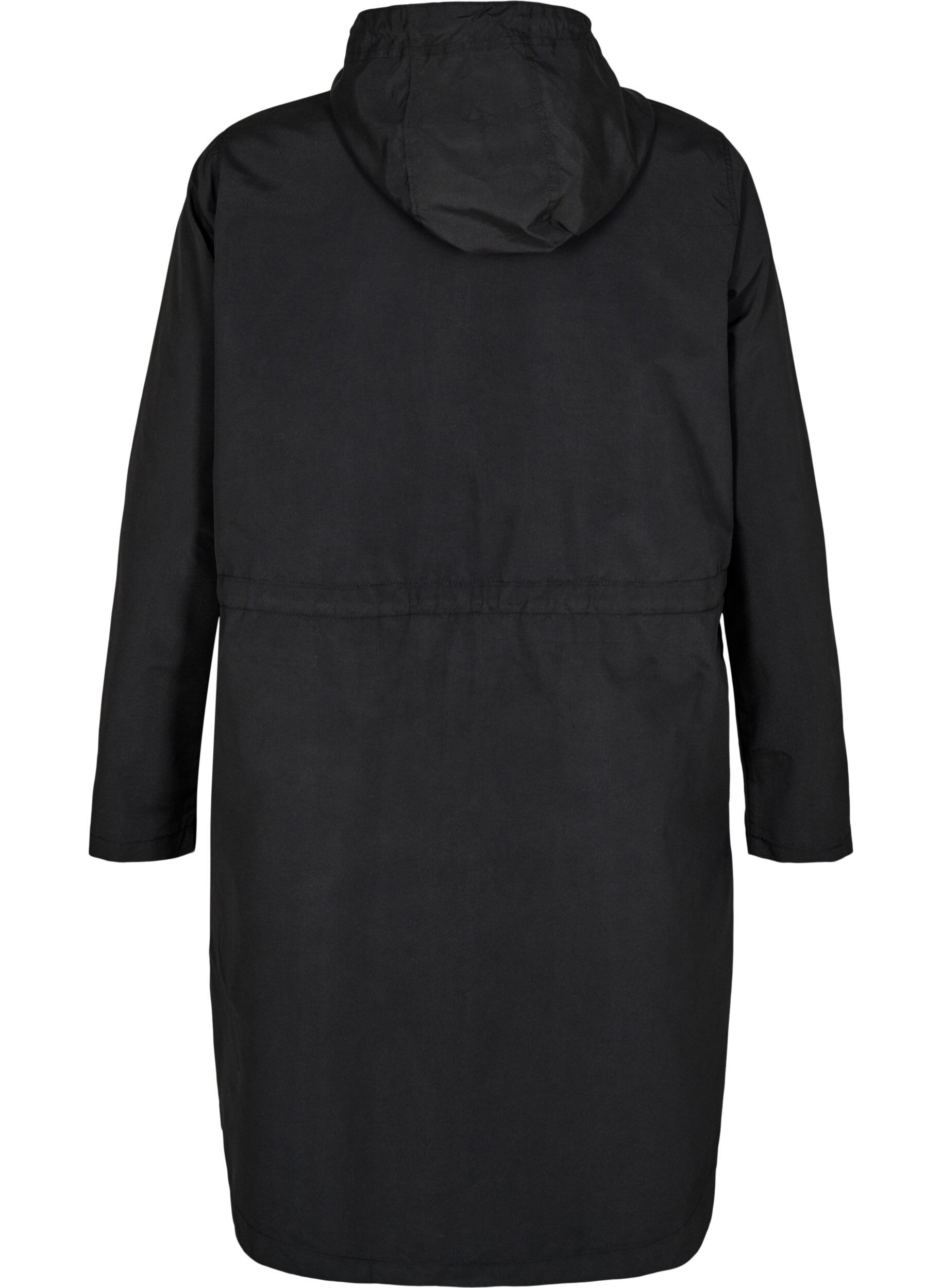 Zizzi FLASH - Lekka kurtka z kapturem, Czarne, Packshot image number 1