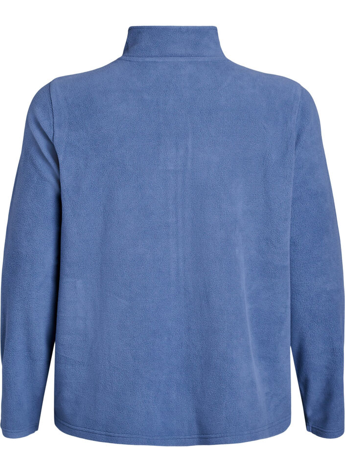 Bluza polarowa z suwakiem i wysokim kolnierzem, Niebieskie, Packshot image number 1