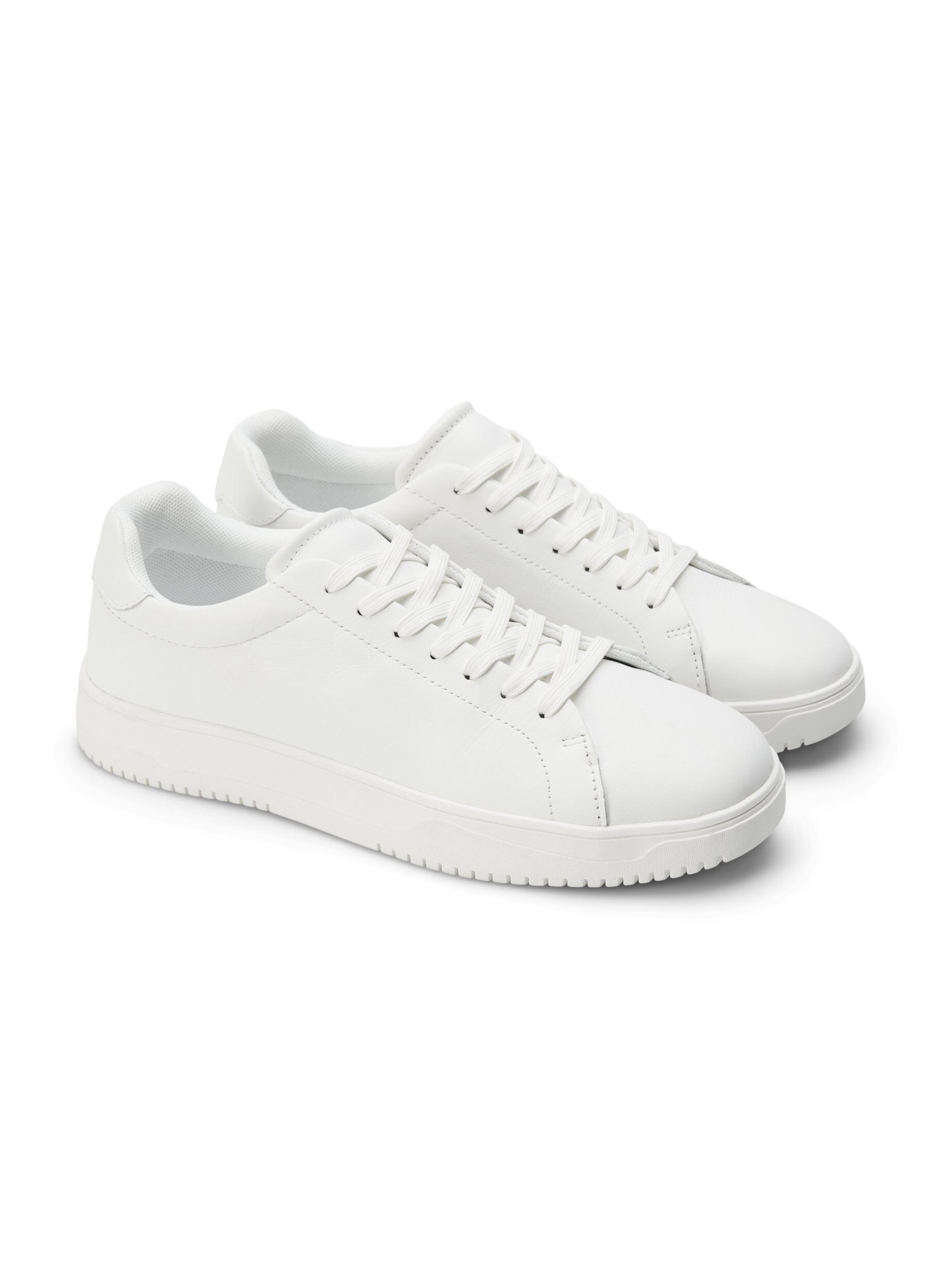 Zizzi Sk&oacute;rzane buty sportowe o szerokim kroju, White, Packshot image number 3