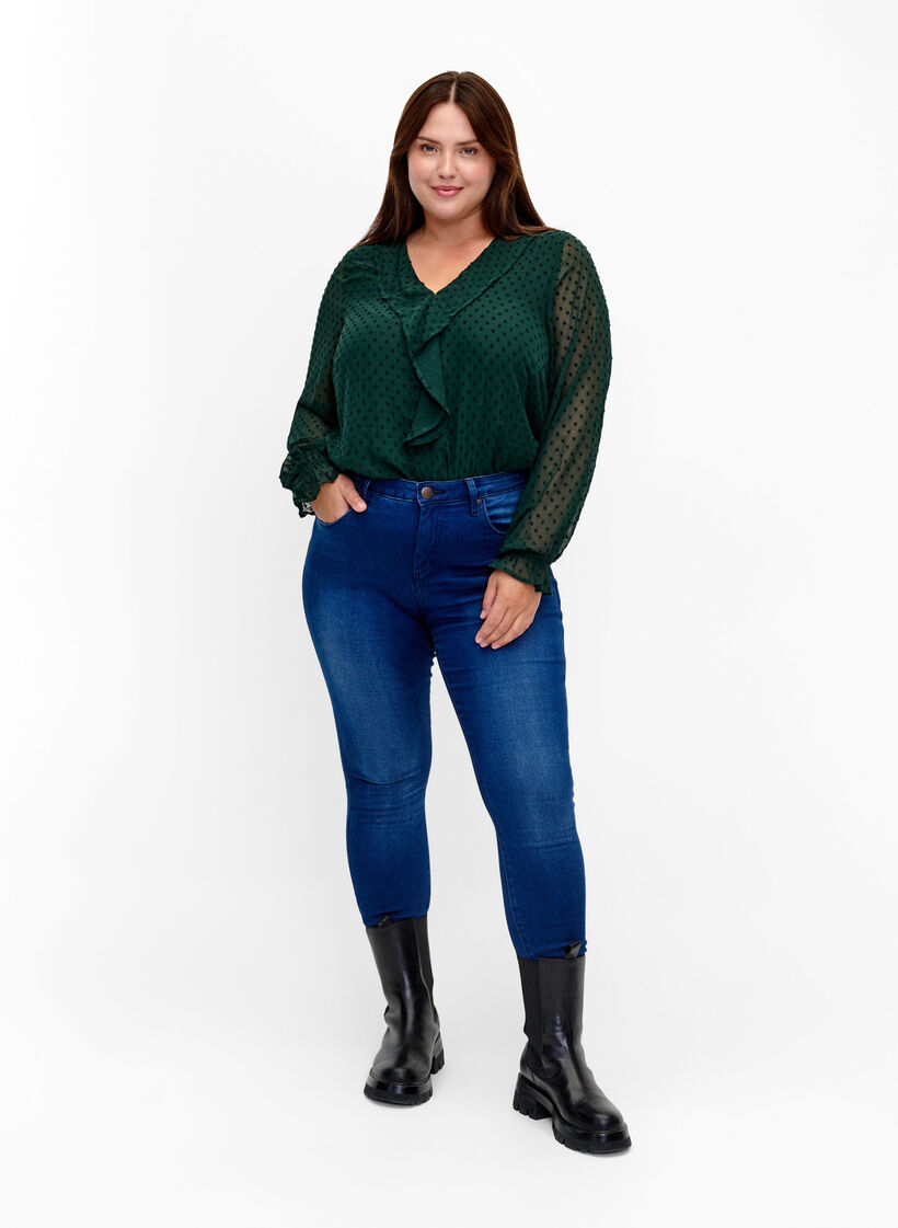 Bluzka z marszczeniami i faktura w kropki, Scarab, Model image number 3