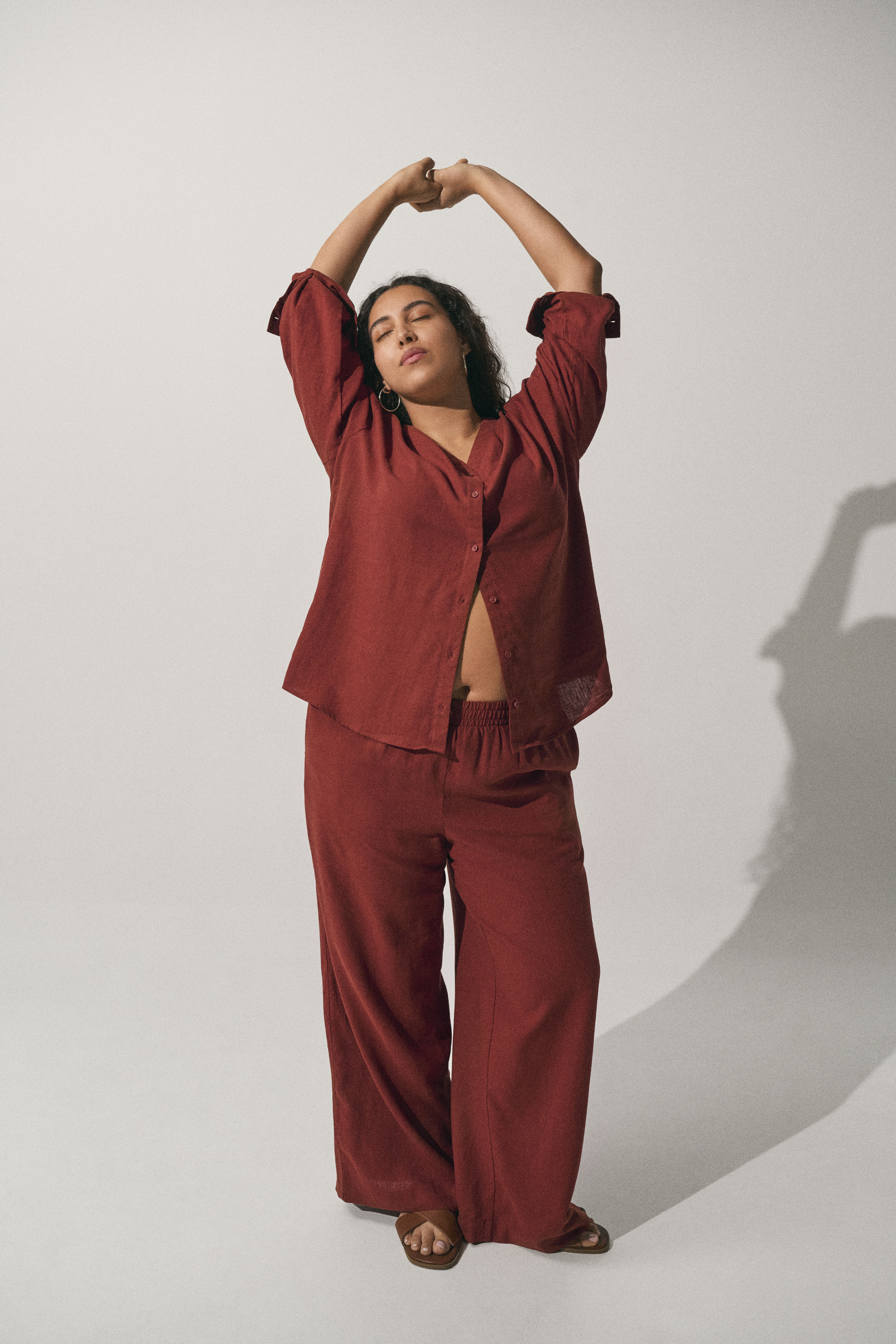 Zestaw lniany w komplecie, , Model