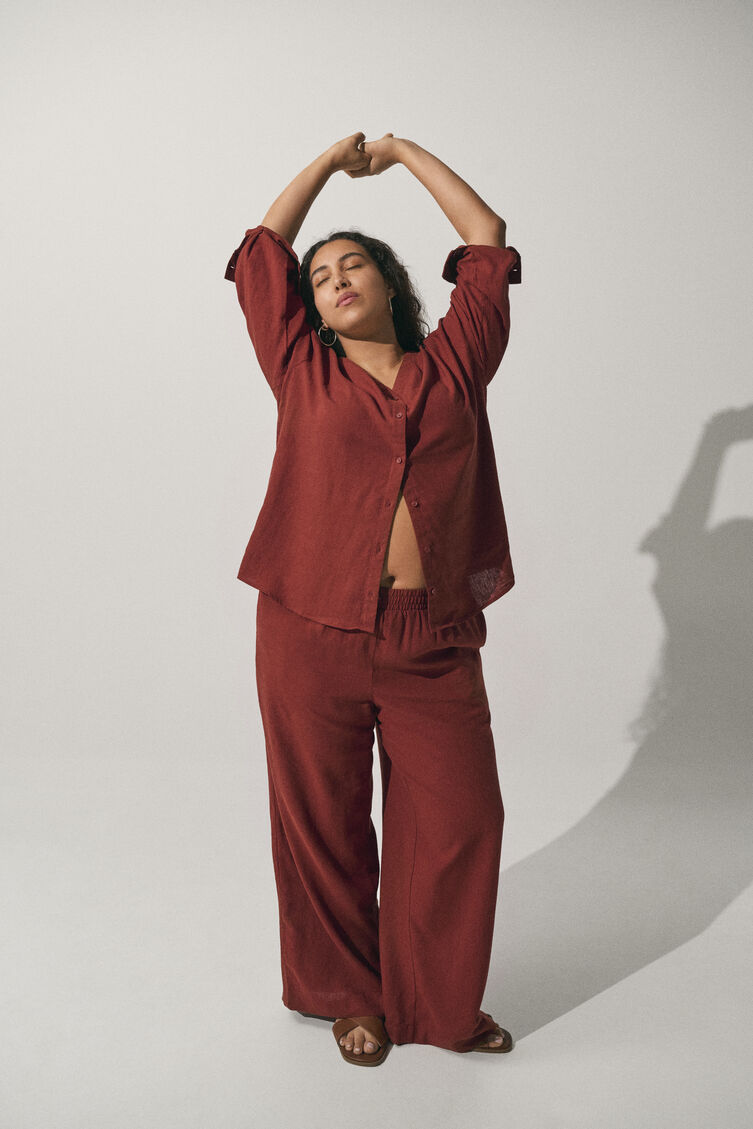 Zestaw lniany w komplecie, , Model